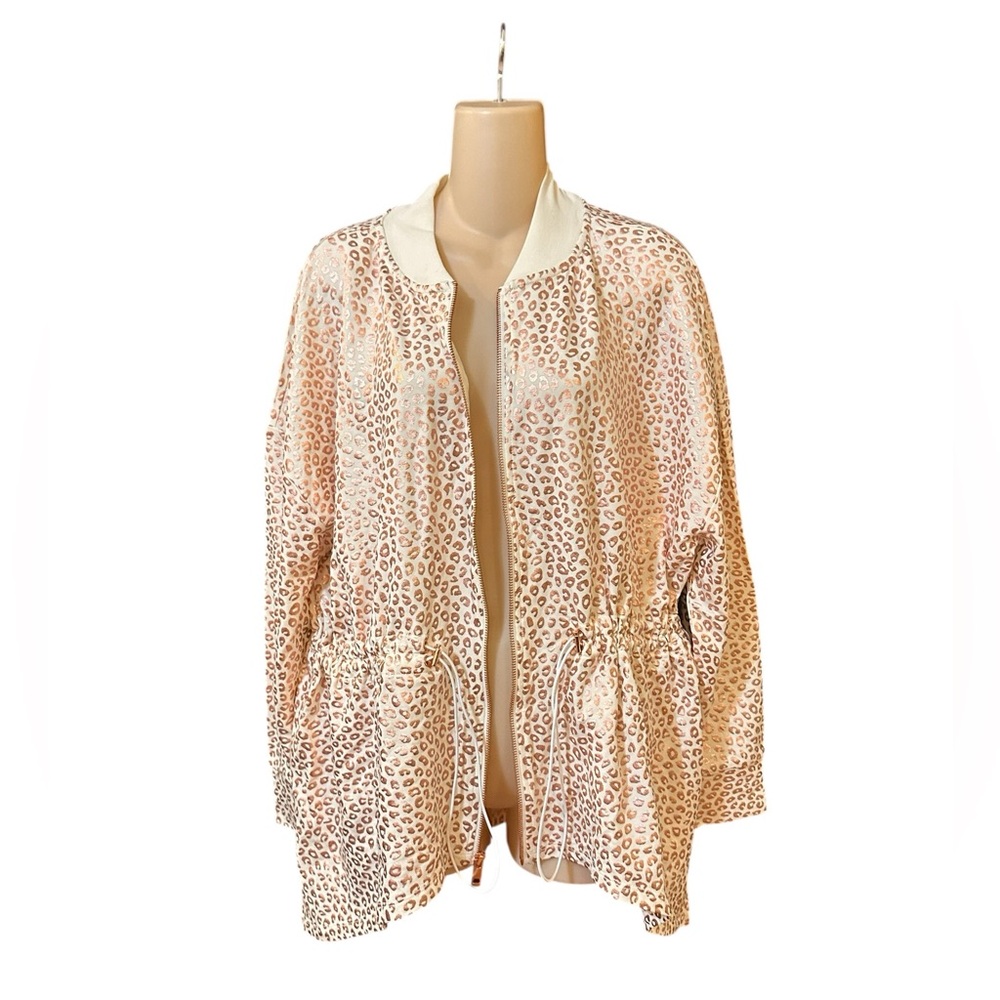 zuda Z-Knit‎ Foil- Printed Bomber Jacket with Asymmetric Hem